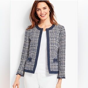 TALBOTS Navy Blue Tweed Jacket